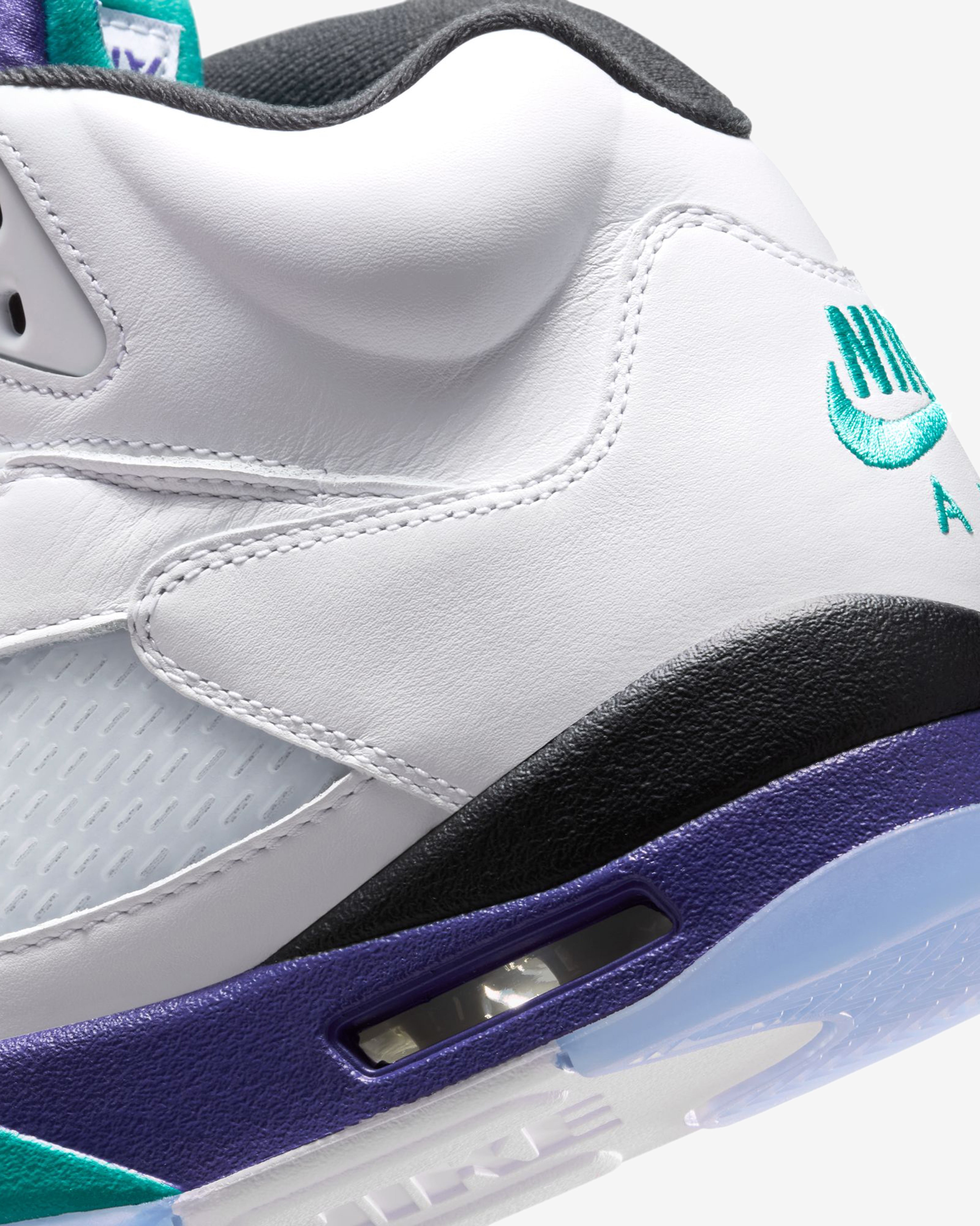 Nike: Men's Air Jordan 5 Retro OG Sneakers (White/Grape) | DSMNY E