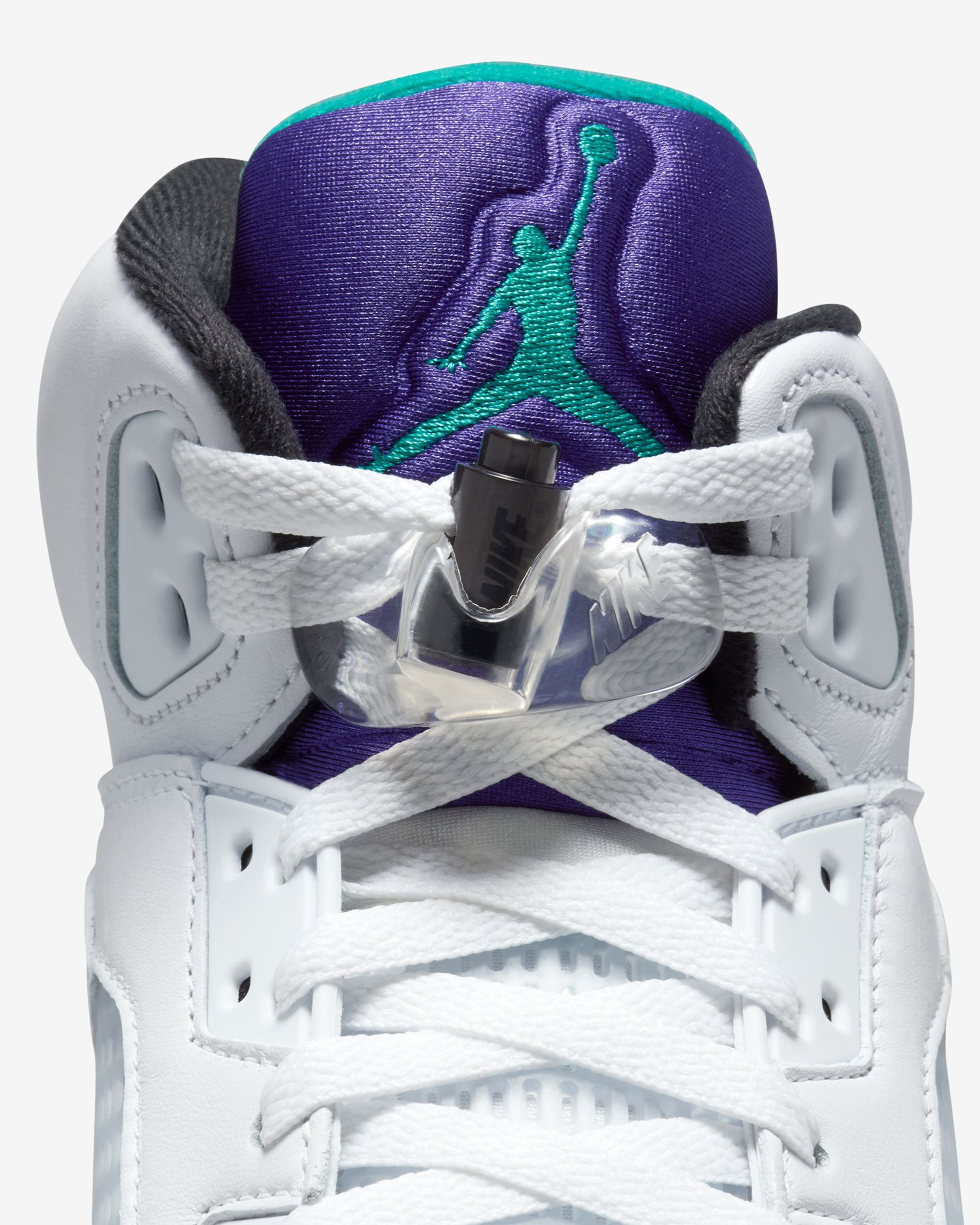 Nike: Men's Air Jordan 5 Retro OG Sneakers (White/Grape) | DSMNY E