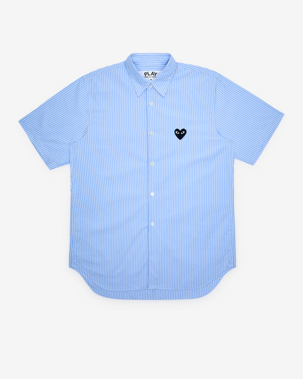 Play Comme des Garçons - Striped Short Sleeve Shirt - (Light Blue)