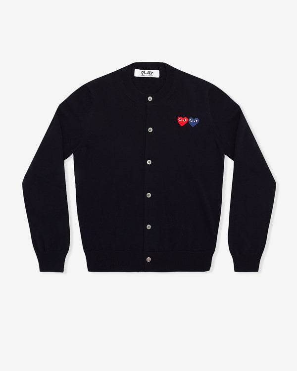 Play Comme des Garçons - Double Heart Women’s Cardigan - (Navy)