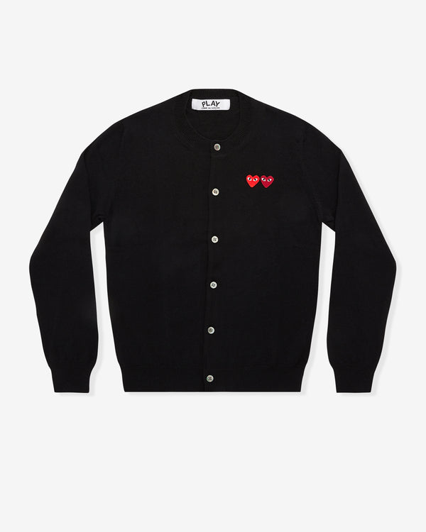 Play Comme des Garçons - Double Heart Women’s Cardigan - (Black)