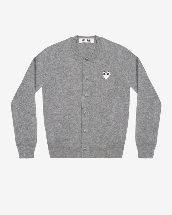Play - White Heart Women’s Cardigan - (Light Grey)