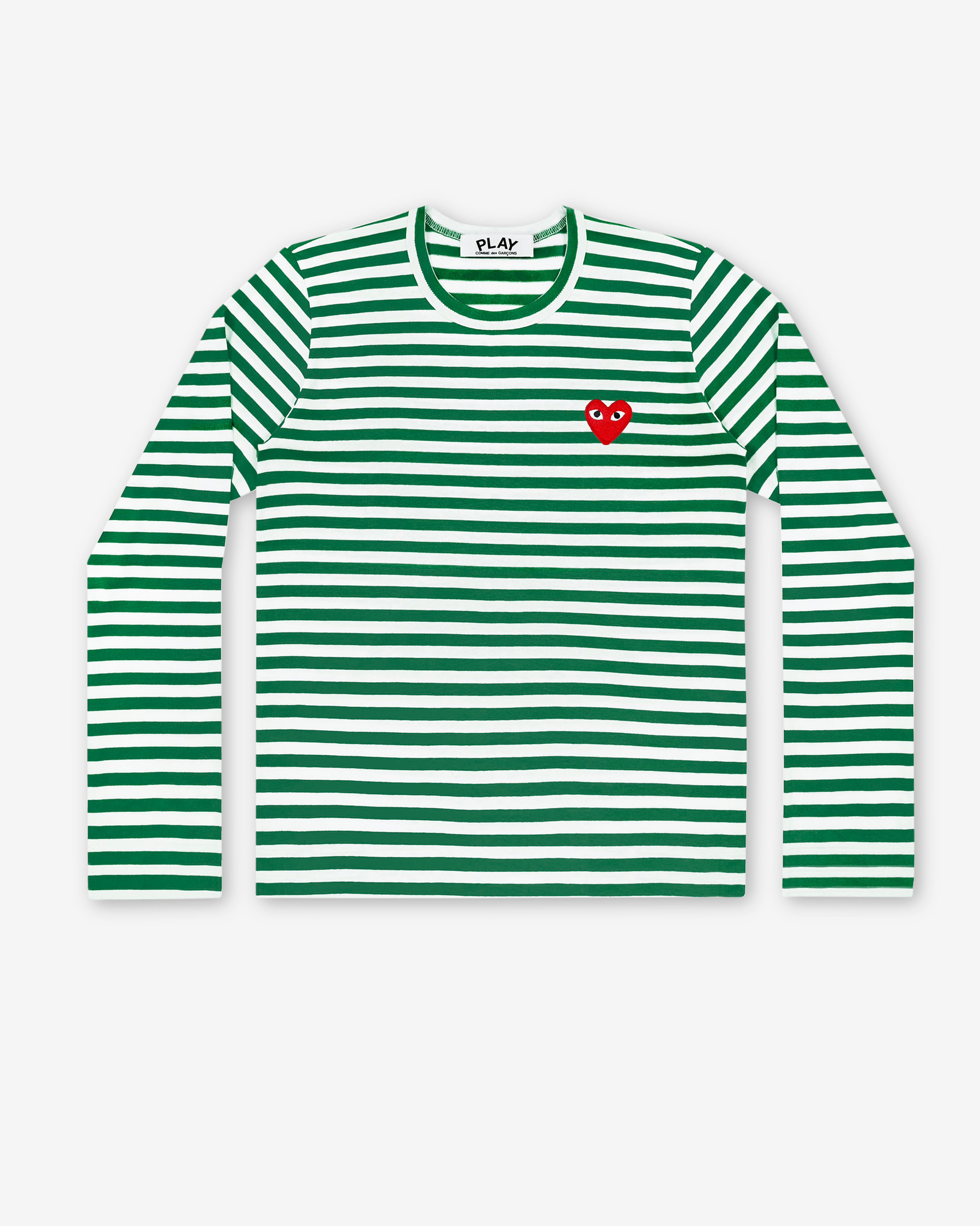Play Comme des Garçons: Striped T-Shirt (Green/White) | DSMNY E-SHOP