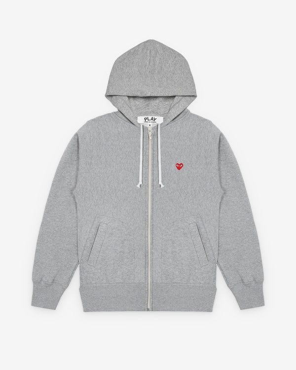 Play Comme des Garçons - Mini Red Heart Hooded Sweatshirt - (Grey)