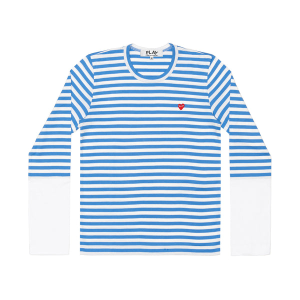Play - Stripe White T-Shirt - (Blue)
