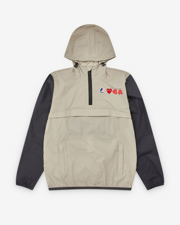 Play Comme des Garçons - K-Way Half Zip Jacket - (Beige/Black)