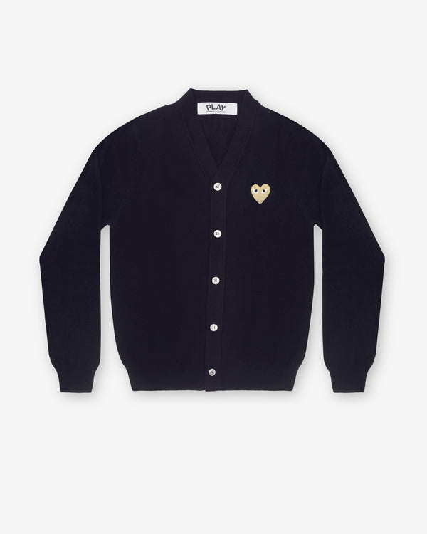 Play Comme des Garçons - Gold Heart Men’s Cardigan - (Navy)