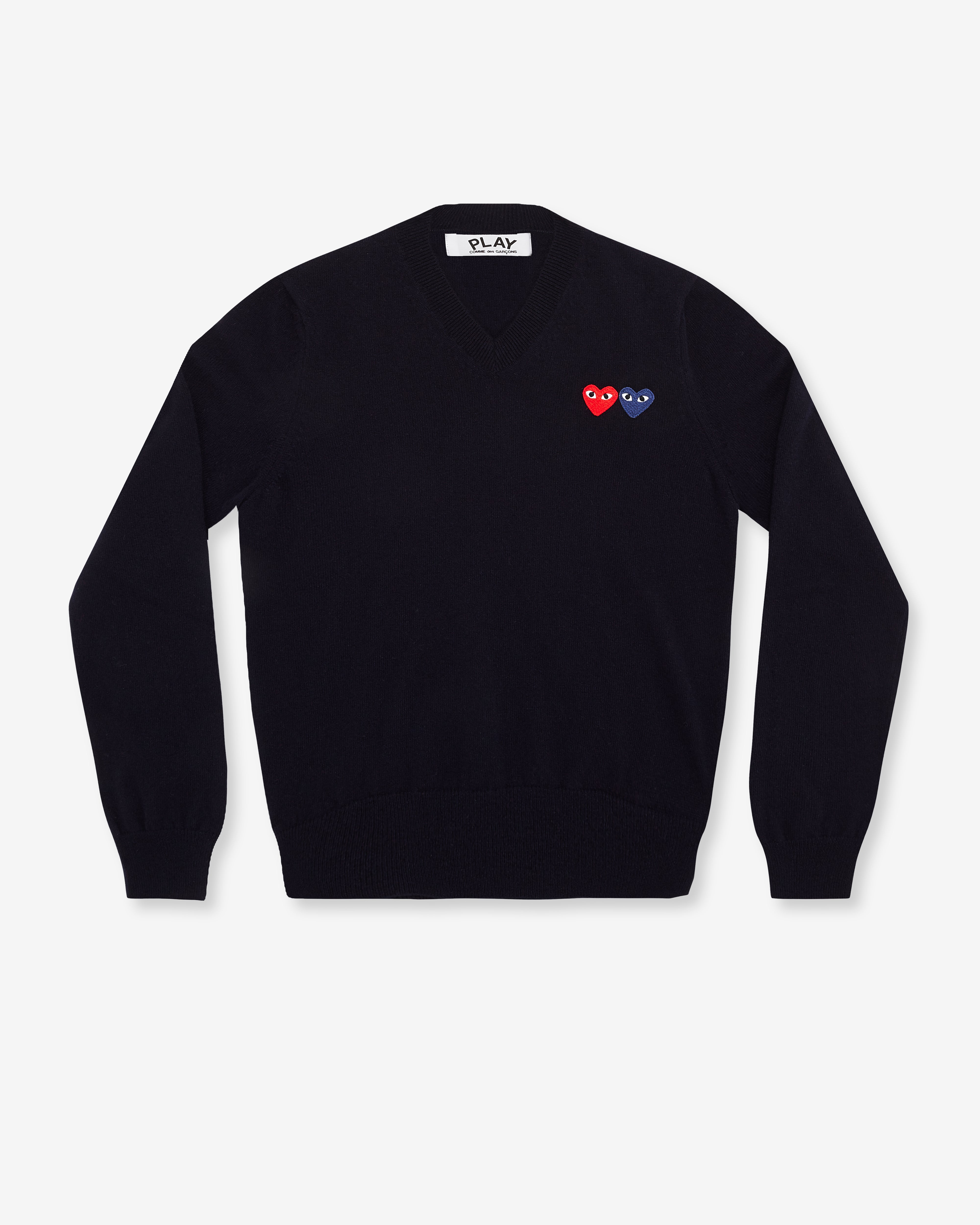 COMME des GARCONS　トップス Play Comme des Garçons: Double Heart Sweater (Navy) | DSMNY E-SHOP