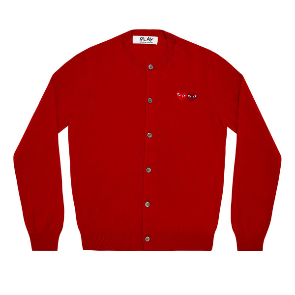 Play - Double Heart Cardigan - (Red)