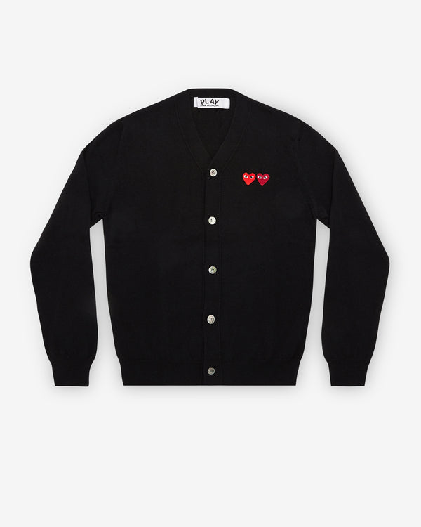 Play Comme des Garçons - Double Heart Men's Cardigan - (Black)