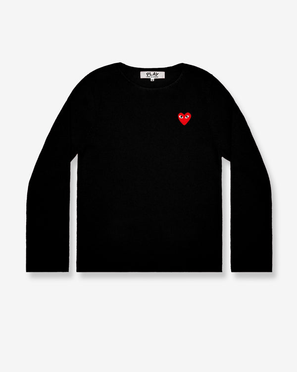 Play Comme des Garçons - Red Heart Crew Neck Jumper - (Black)