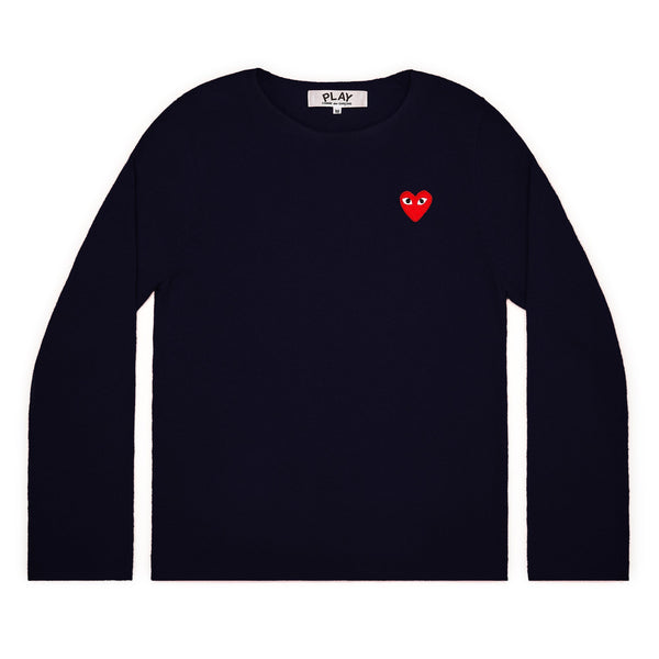 Play Comme des Garçons - Red Heart Crew Neck Jumper - (Navy)