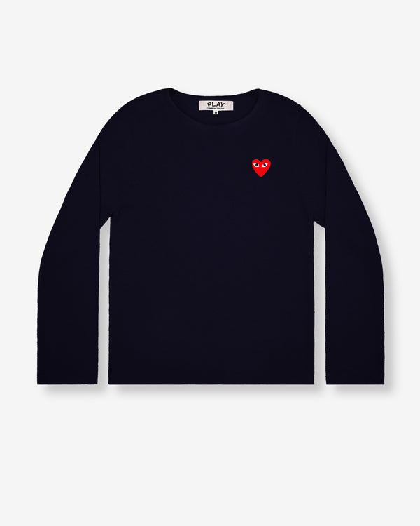Play Comme des Garçons - Red Heart Crew Neck Jumper - (Navy)