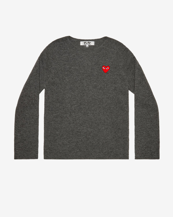Play Comme des Garçons - Red Heart Crew Neck Jumper - (Grey)