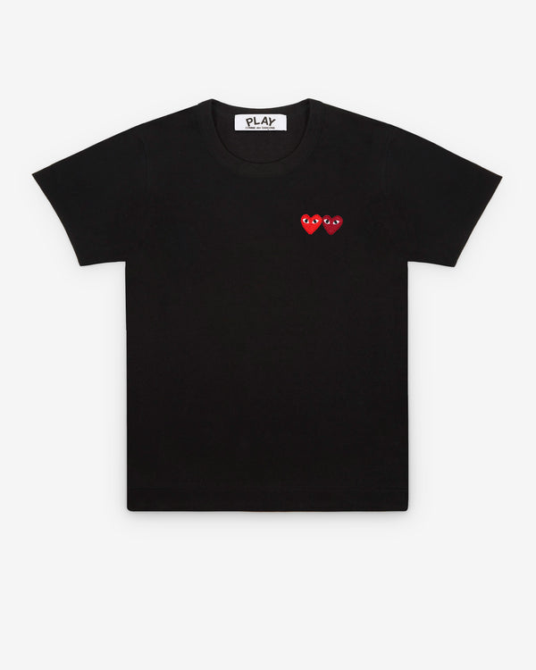 Play Comme des Garçons - T-Shirt with Double Heart - (Black)