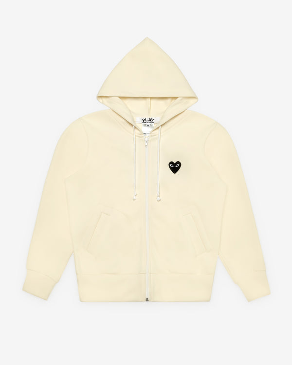 Play Comme des Garçons - Hooded Sweatshirt with Big Hearts - (Ivory)