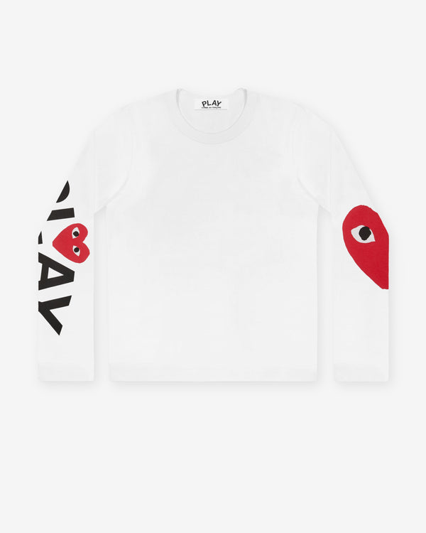 Play Comme des Garçons - Big Heart Long Sleeve - (White)