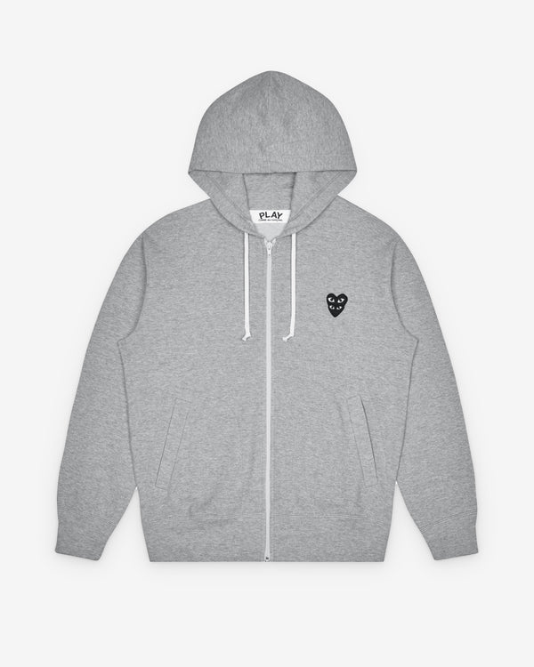 Play Comme des Garçons - Double Black Emblem Hoodie - (Grey)