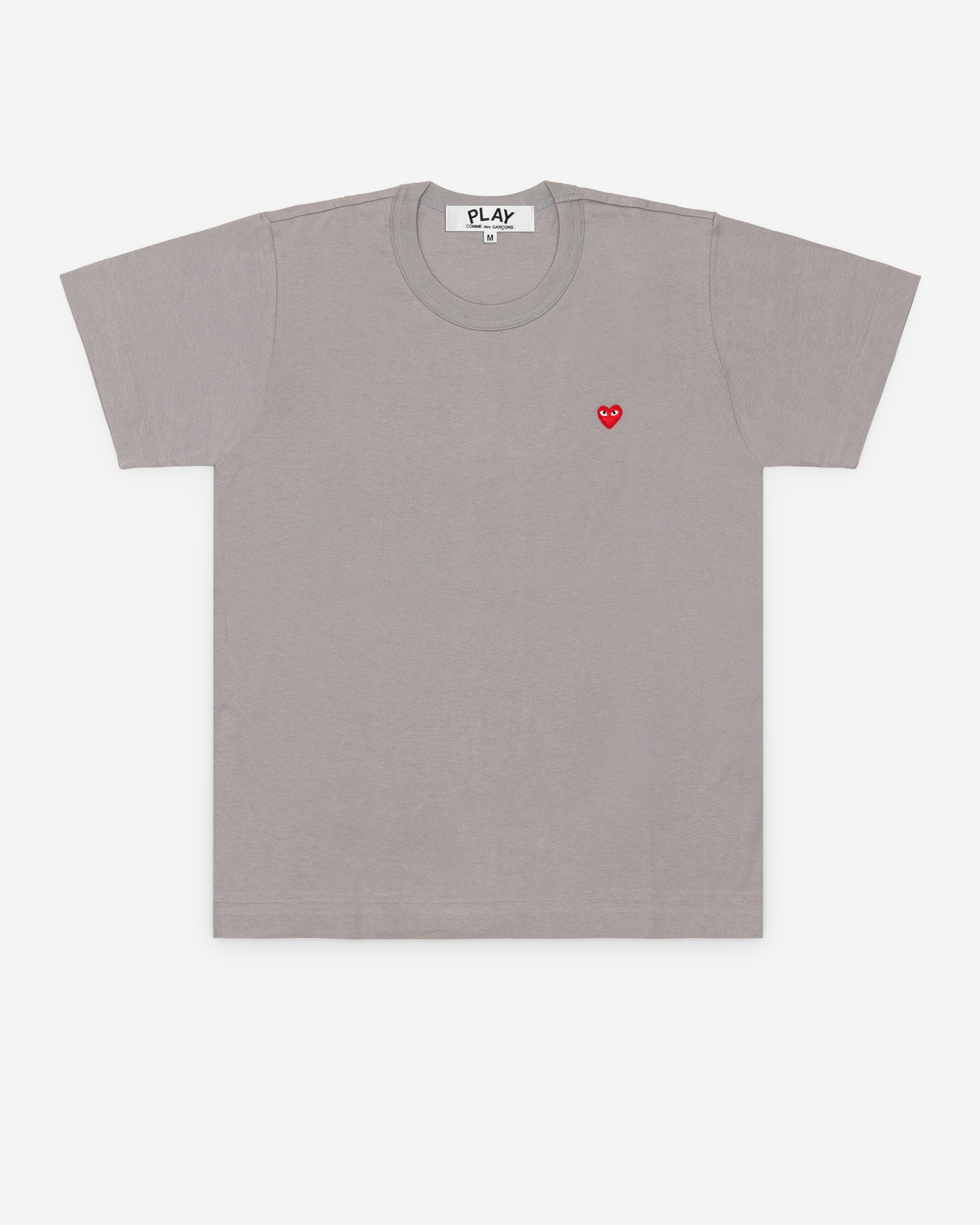 Play Comme des Garçons: Small Heart T-Shirt (Grey) | DSMNY E-SHOP