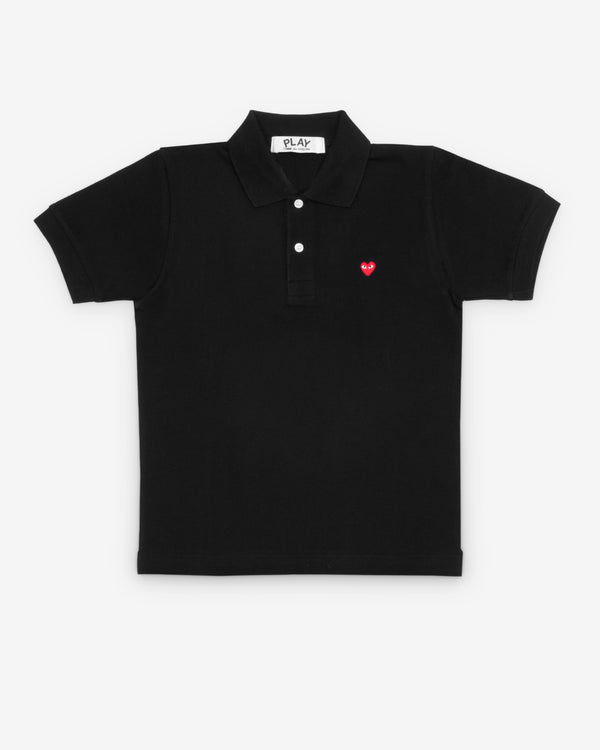 Play Comme des Garçons - Little Red Heart Polo Shirt - (Black)