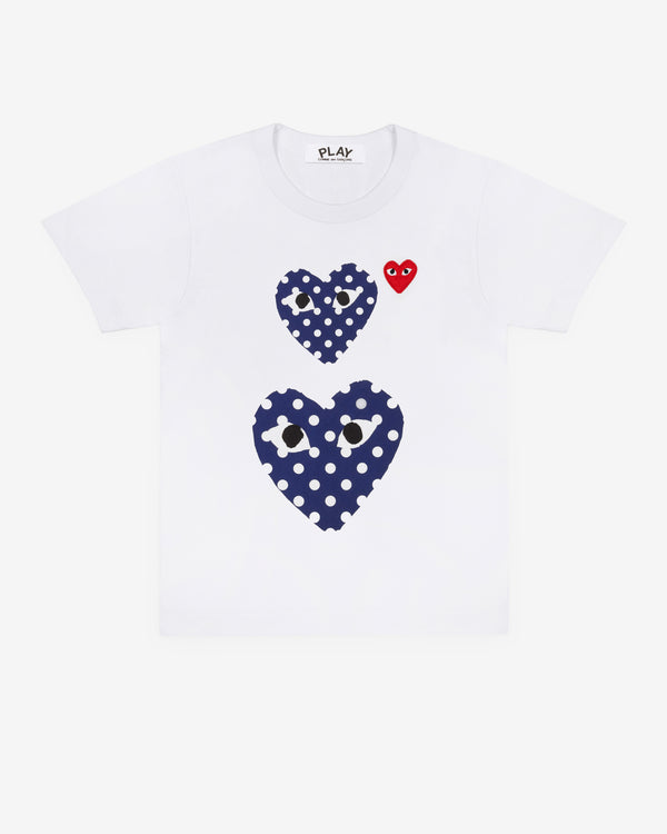 Play Comme des Garçons - Polka Dot Double Heart T-Shirt - (White)