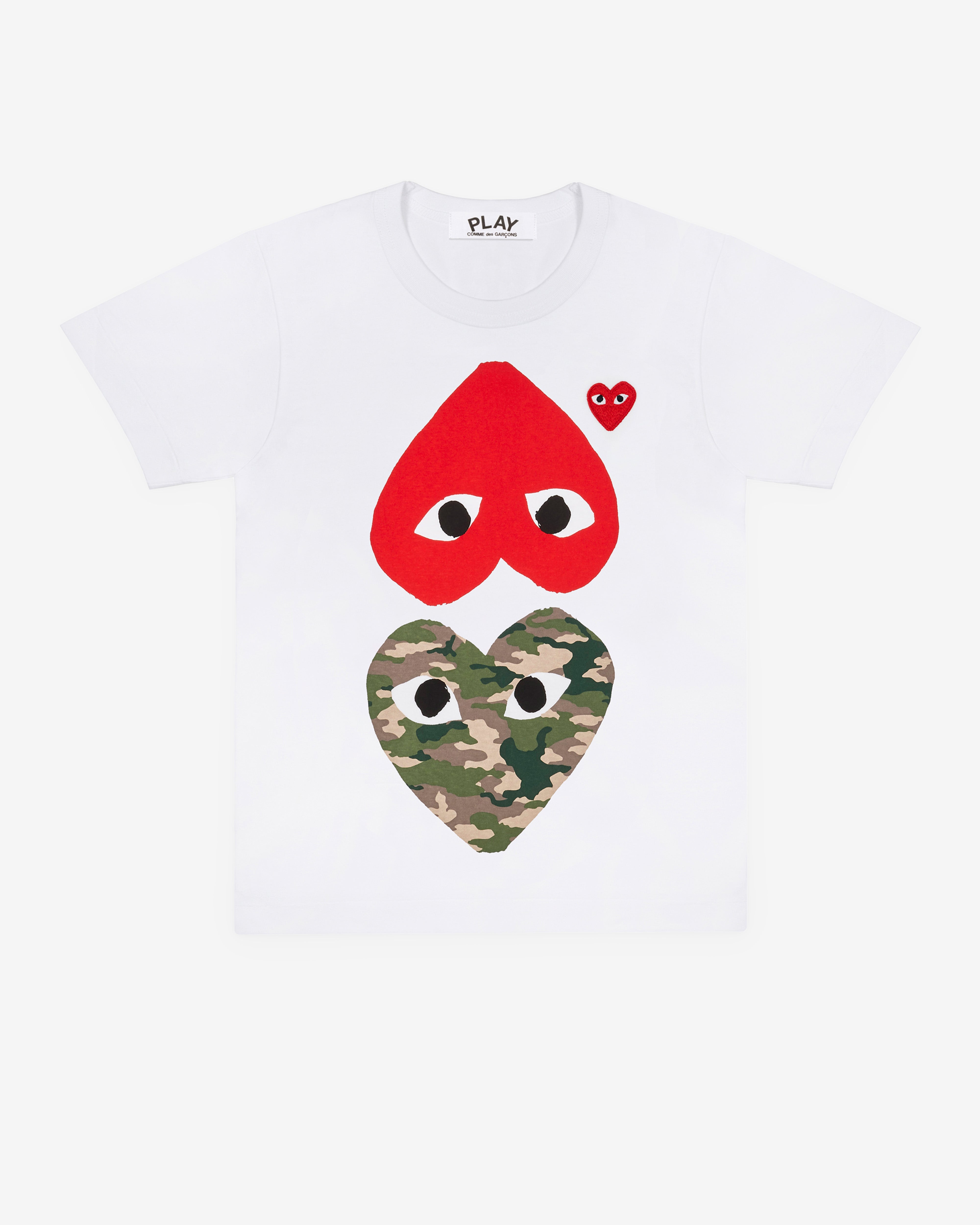 トップス COMME des GARCONS Print t-shirt Comme Des Garçons Play heart-print Cotton T-shirt | White | FARFETCH