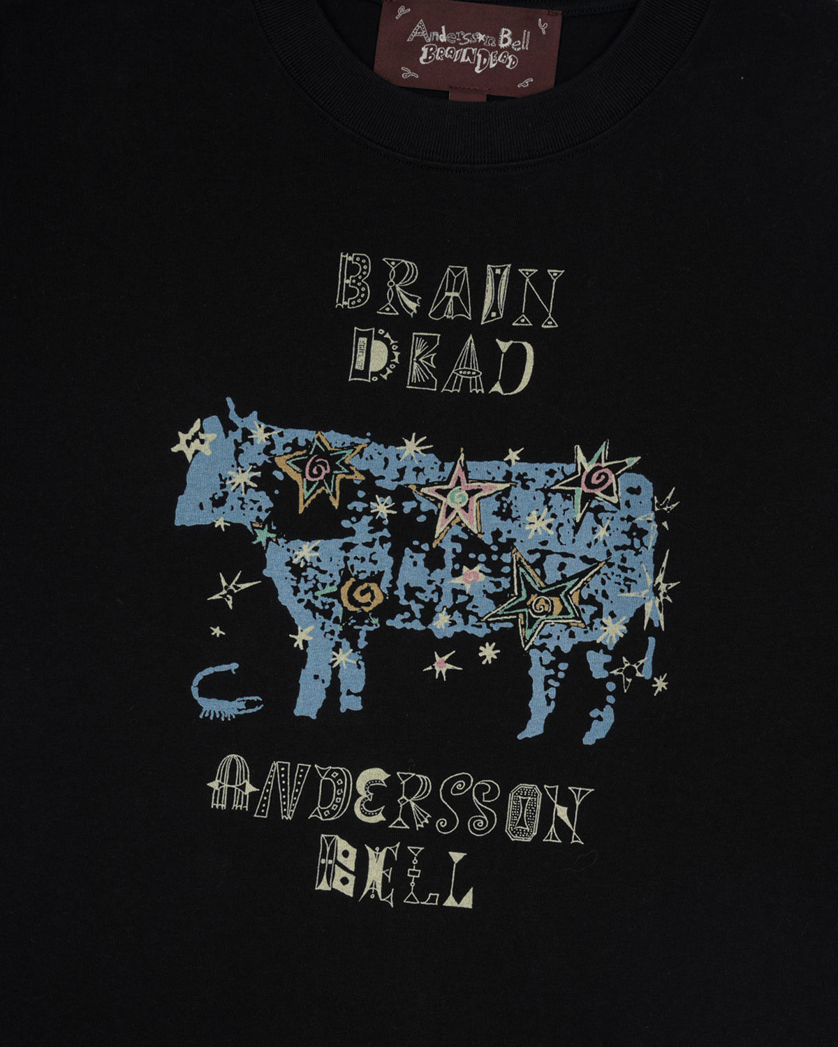 Brain Dead X Andersson Bell - Men's Dead Cow T-Shirt - (Black) view 3, Click to Zoom in