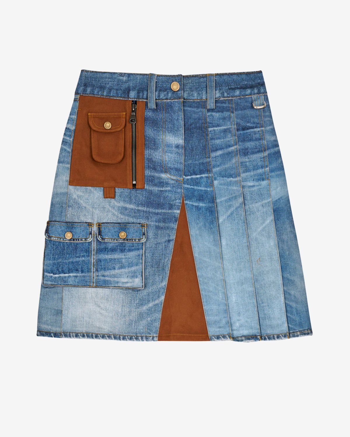 Brain Dead X Andersson Bell - Women's Denim Print Skirt - (Blue) view 4, Click to Zoom in