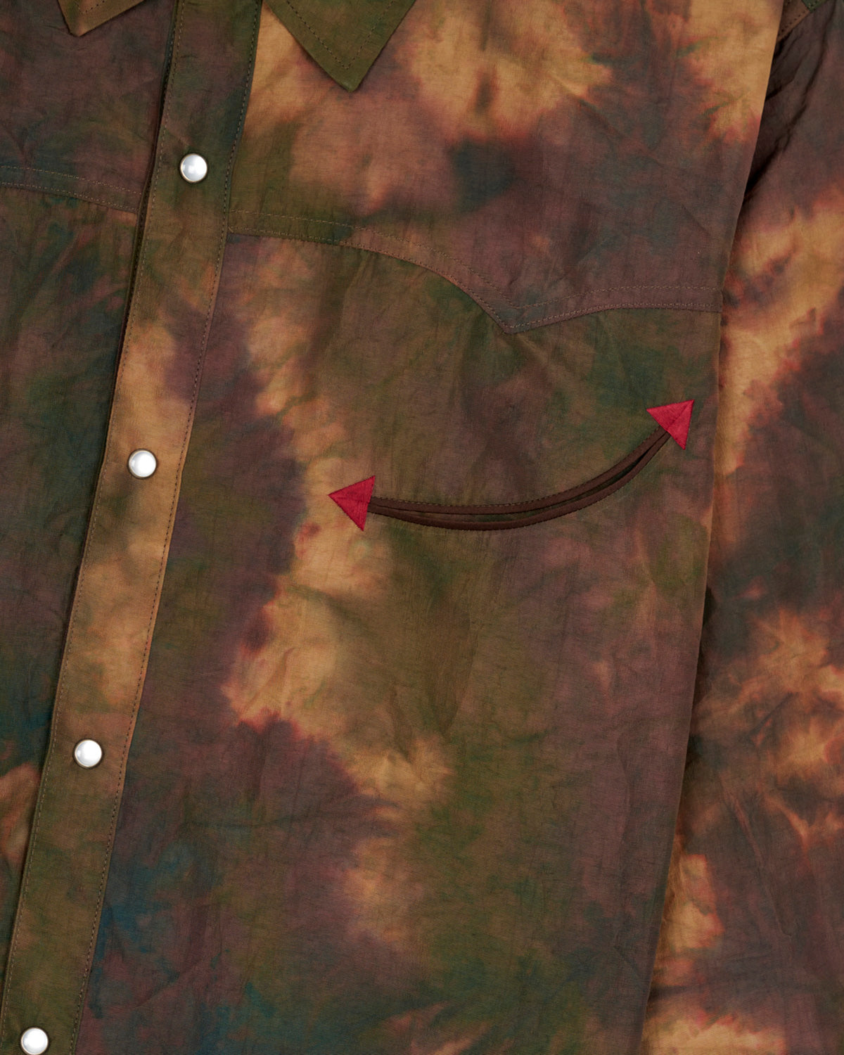 Brain Dead X Andersson Bell - Men's Tie-Dyed Shirt - (Brown) view 3, Click to Zoom in
