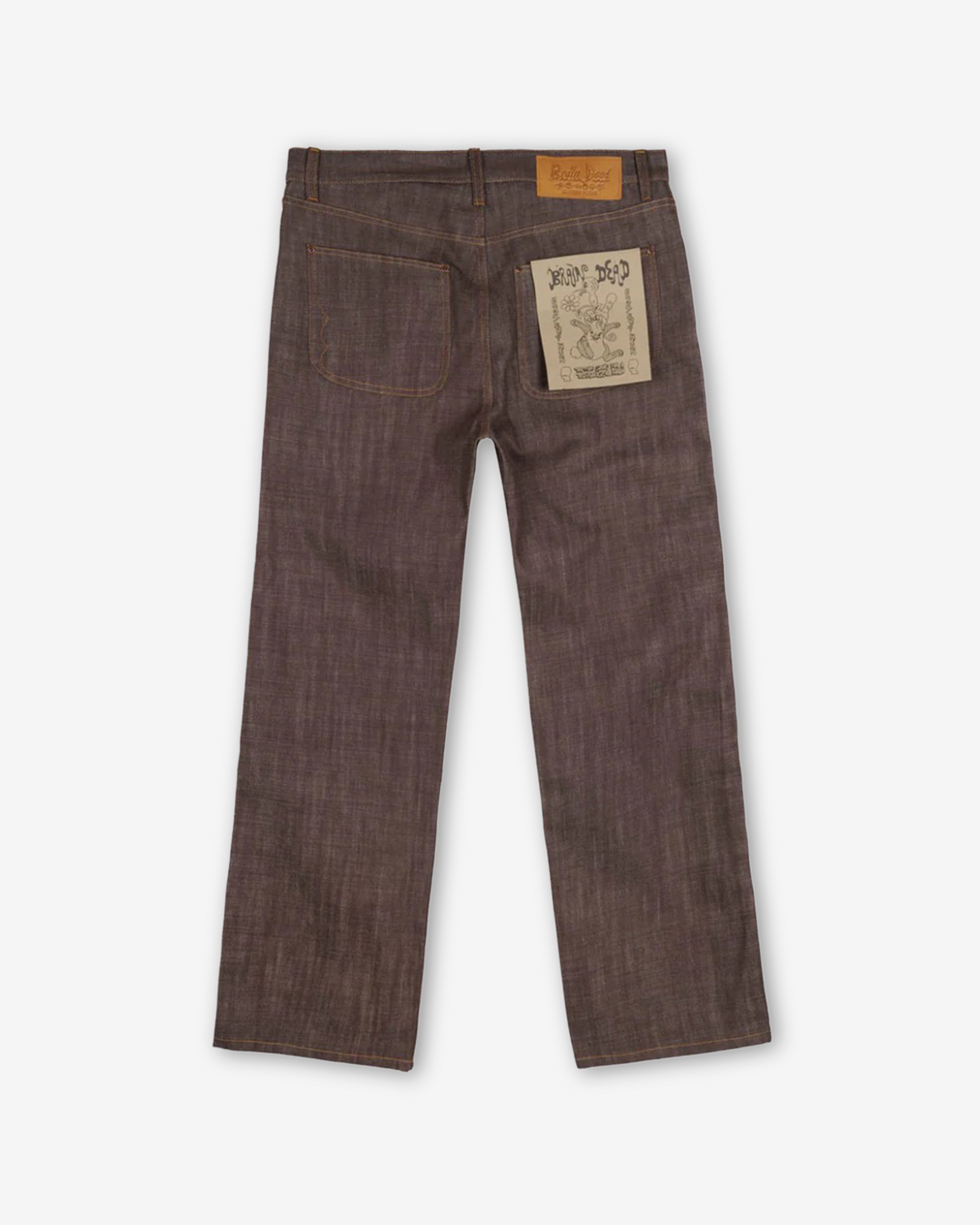 Brain Dead: Men's Type 00 14.5oz Selvedge Jeans (Brown) | DSMNY E-SHOP