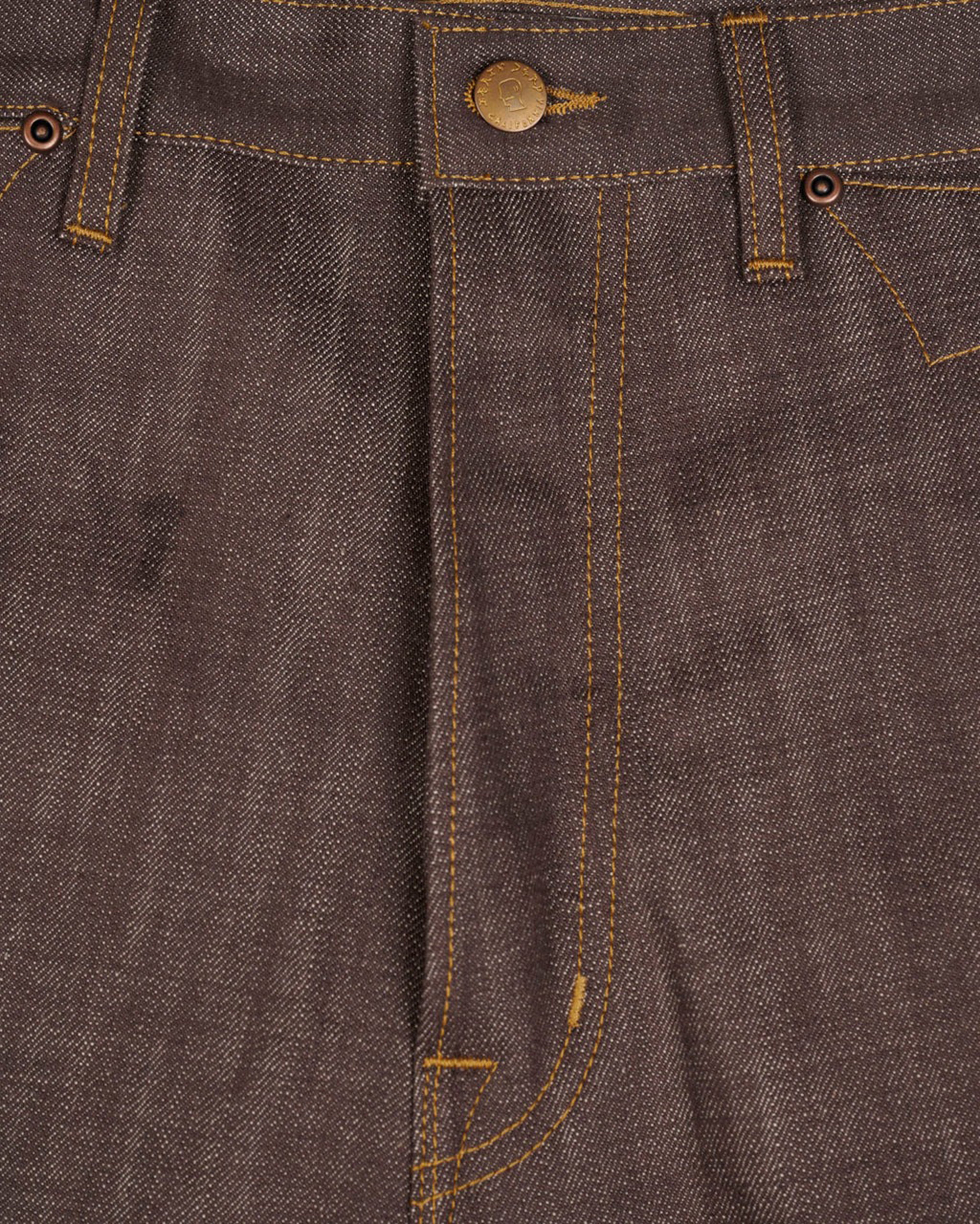 Brain Dead: Men's Type 00 14.5oz Selvedge Jeans (Brown) | DSMNY E-SHOP