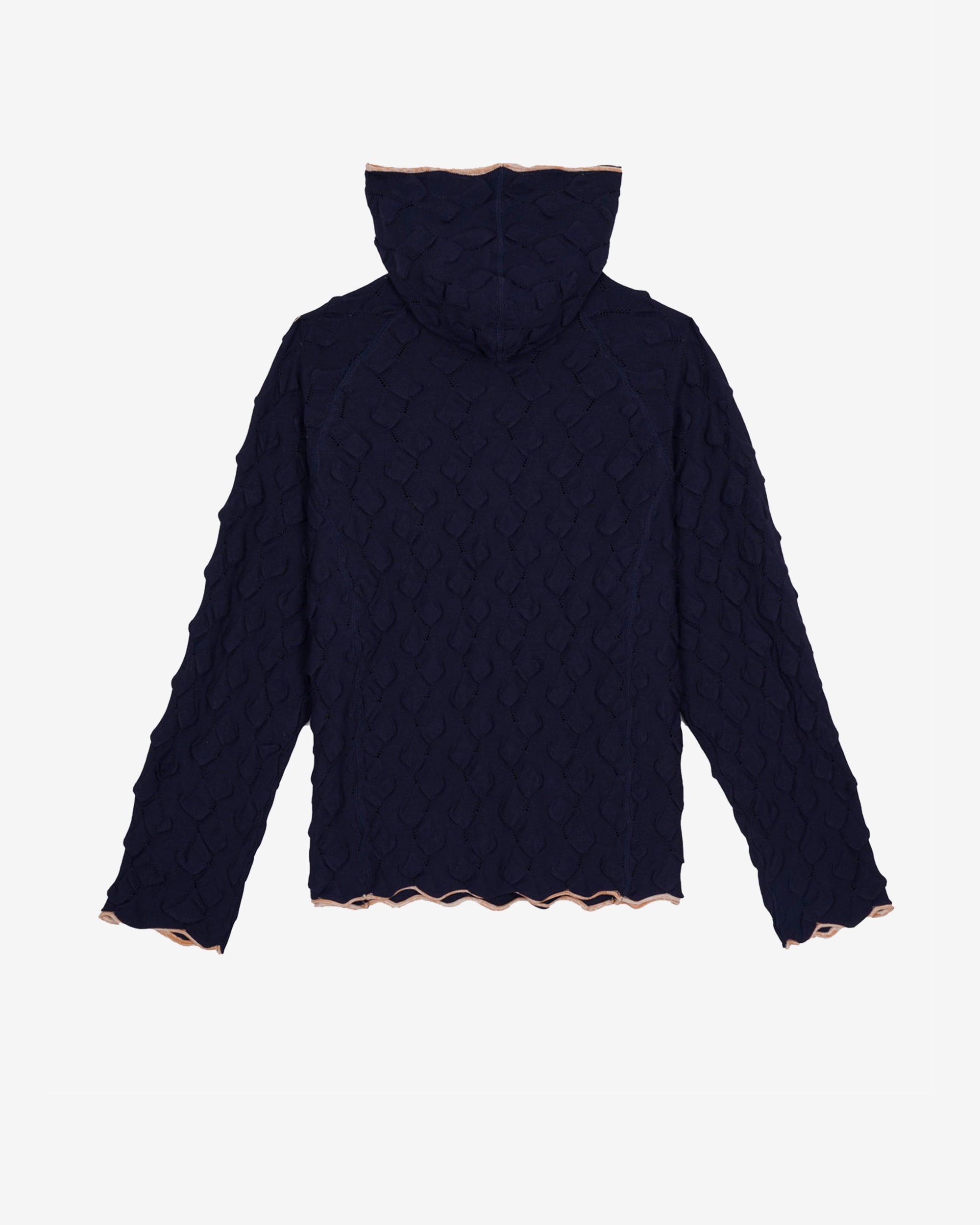 Brain Dead - Men's Bubble Knit Hoodie - (Blue) view 2, Click to Zoom in