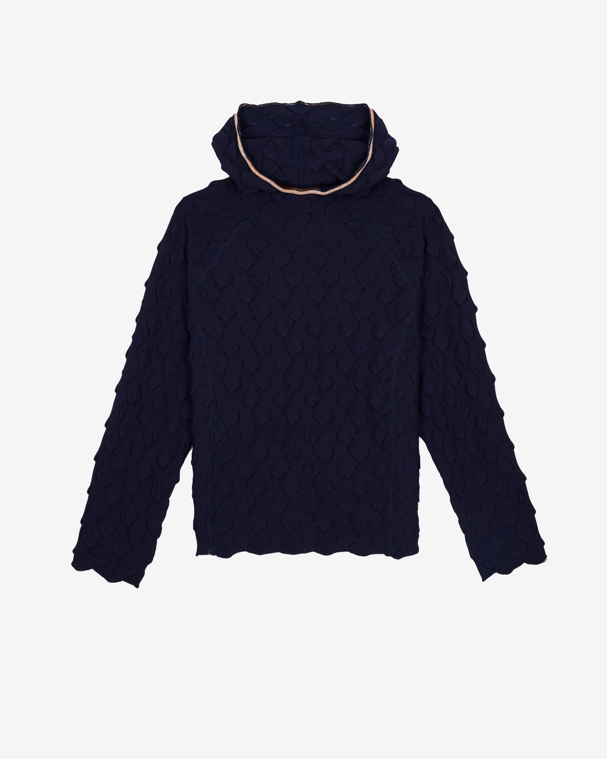 Brain Dead - Men's Bubble Knit Hoodie - (Blue) view 1, Click to Zoom in