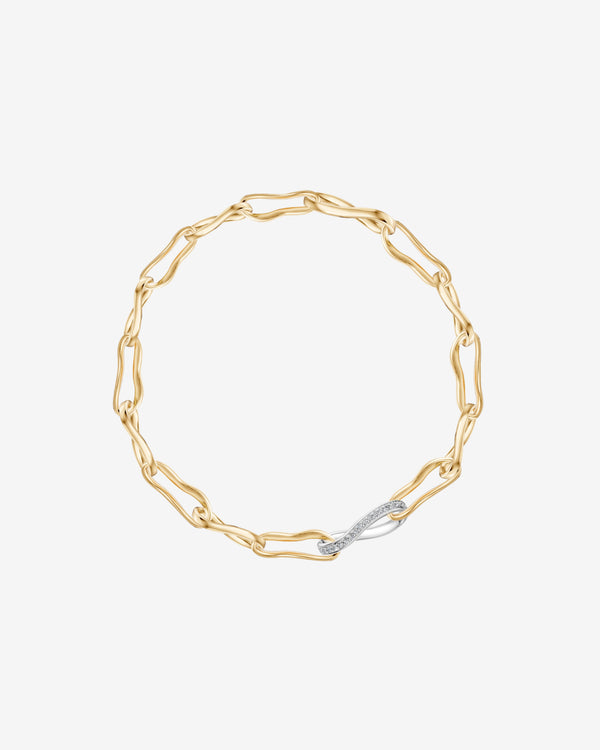 Bernard James - Crushed Macro Link Necklace - (Yellow Gold/White Gold)