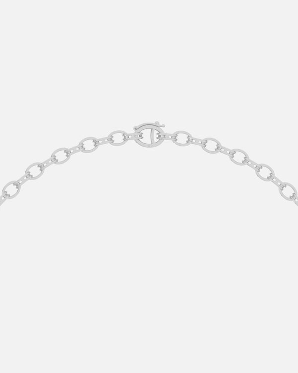 Bernard James - Pave Flora Maxi Charm Necklace - (White Gold)