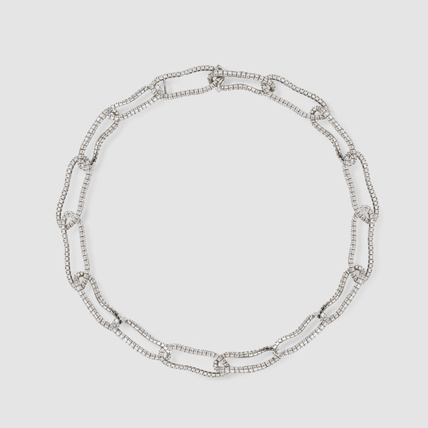 Bernard James - The Crushed Link Necklace - (White Gold)
