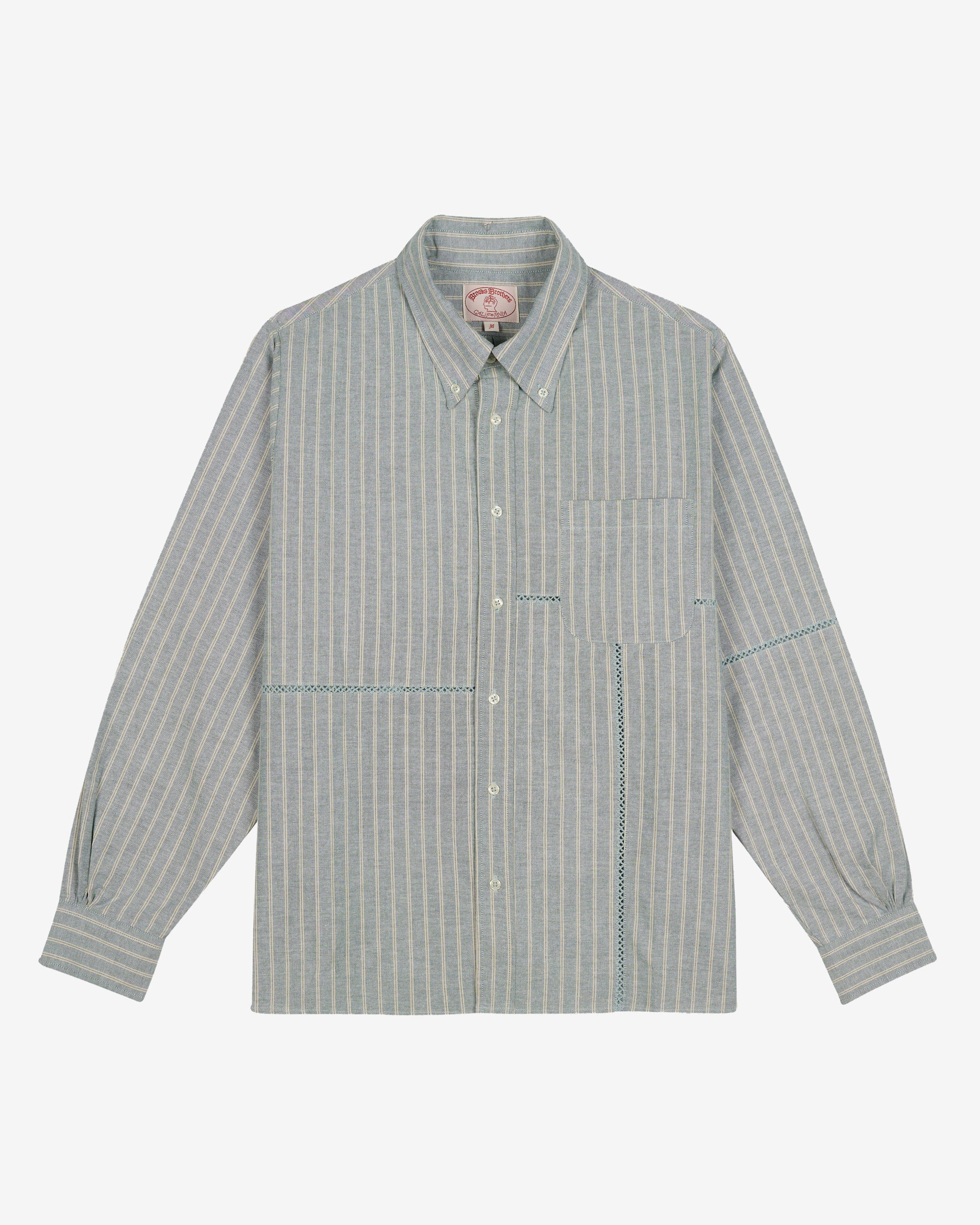 Brain Dead - Brooks Brothers Men's California Patchwork Oxford Shirt - (Green) view 1, Click to Zoom in