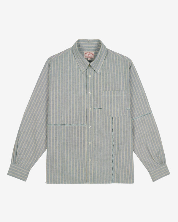 Brain Dead - Brooks Brothers Men's California Patchwork Oxford Shirt - (Green)