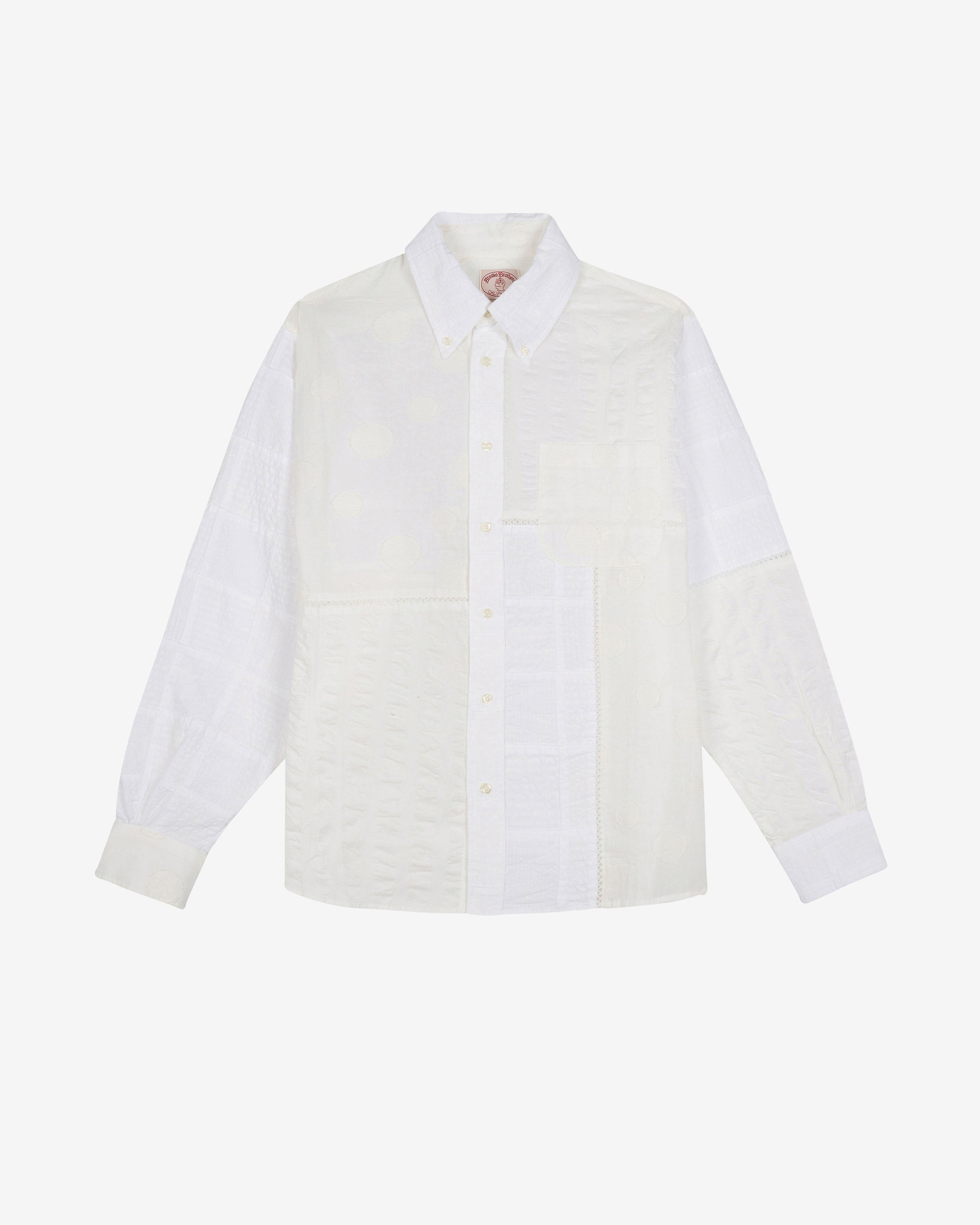 Brain Dead - Brooks Brothers California Men's Patchwork Oxford Shirt - (White/Multi) view 1, Click to Zoom in