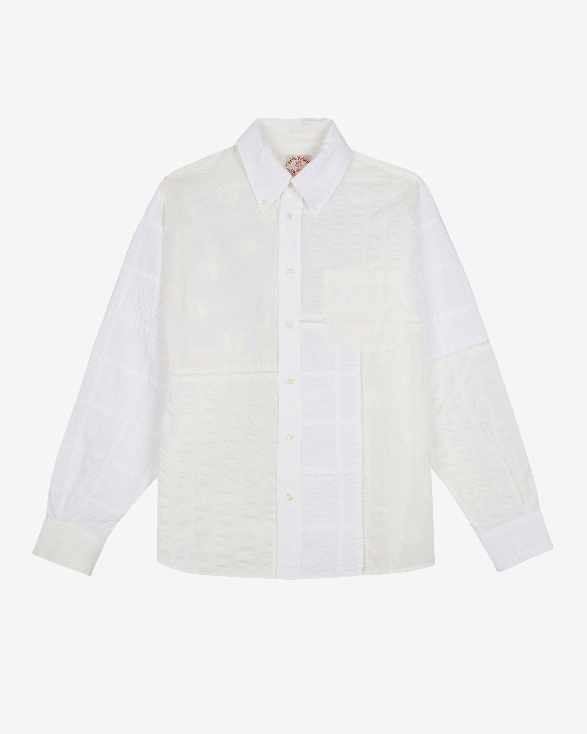 Brain Dead - Brooks Brothers California Men's Patchwork Oxford Shirt - (White/Multi) view 1, Click to Zoom in