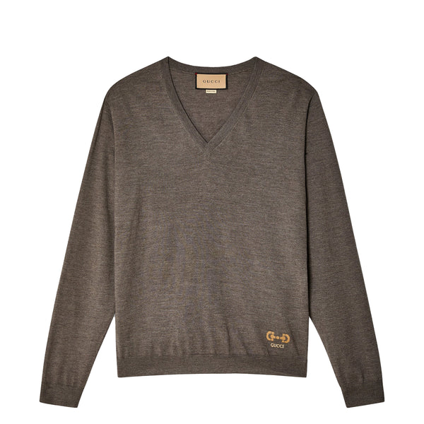 Gucci - Men's Wool V-neck Sweater - (Grey)