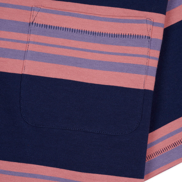 Brain Dead - Men's Baker Striped Pocket T-Shirt - (Navy)