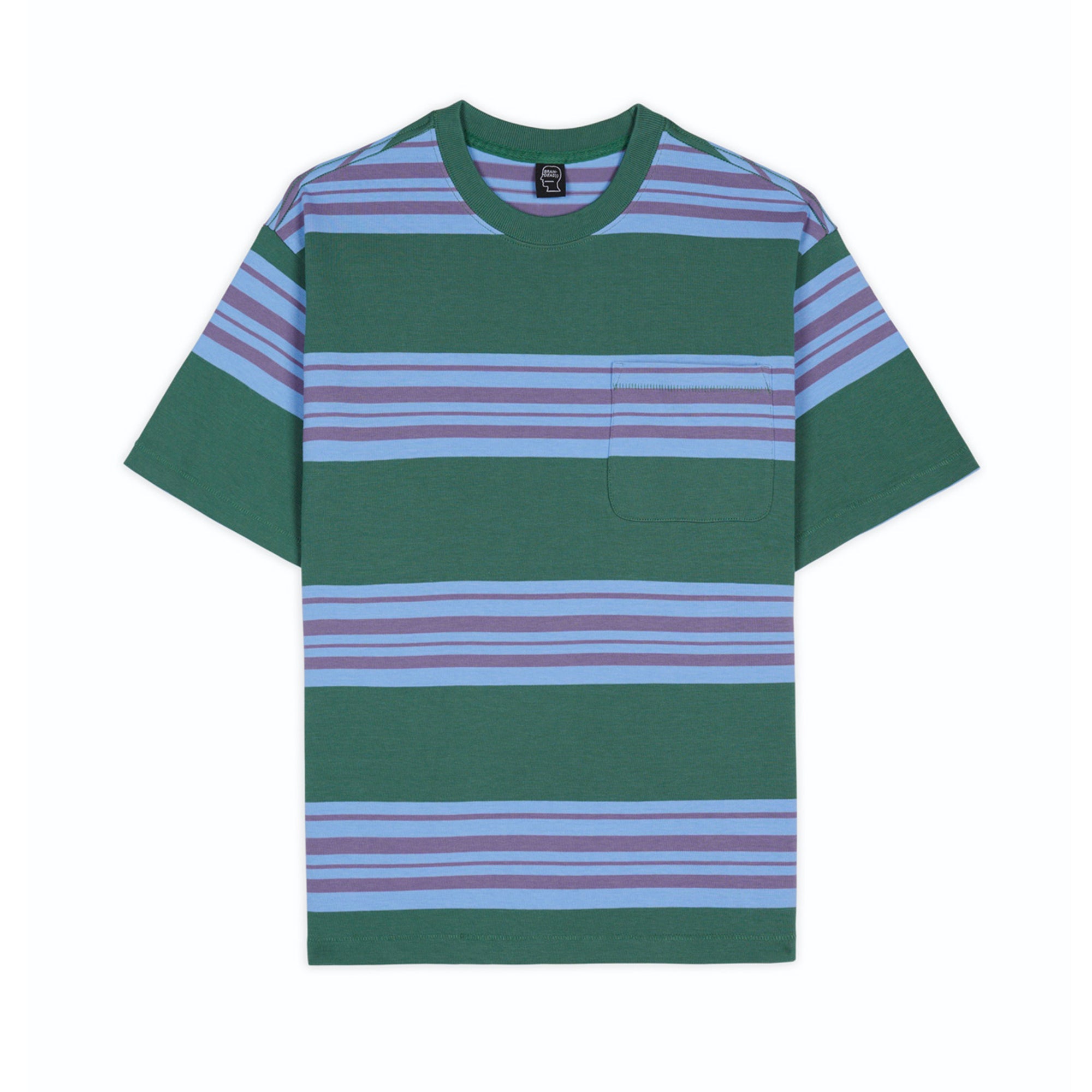 Brain Dead - Men's Baker Striped Pocket T-Shirt - (Green) view 1