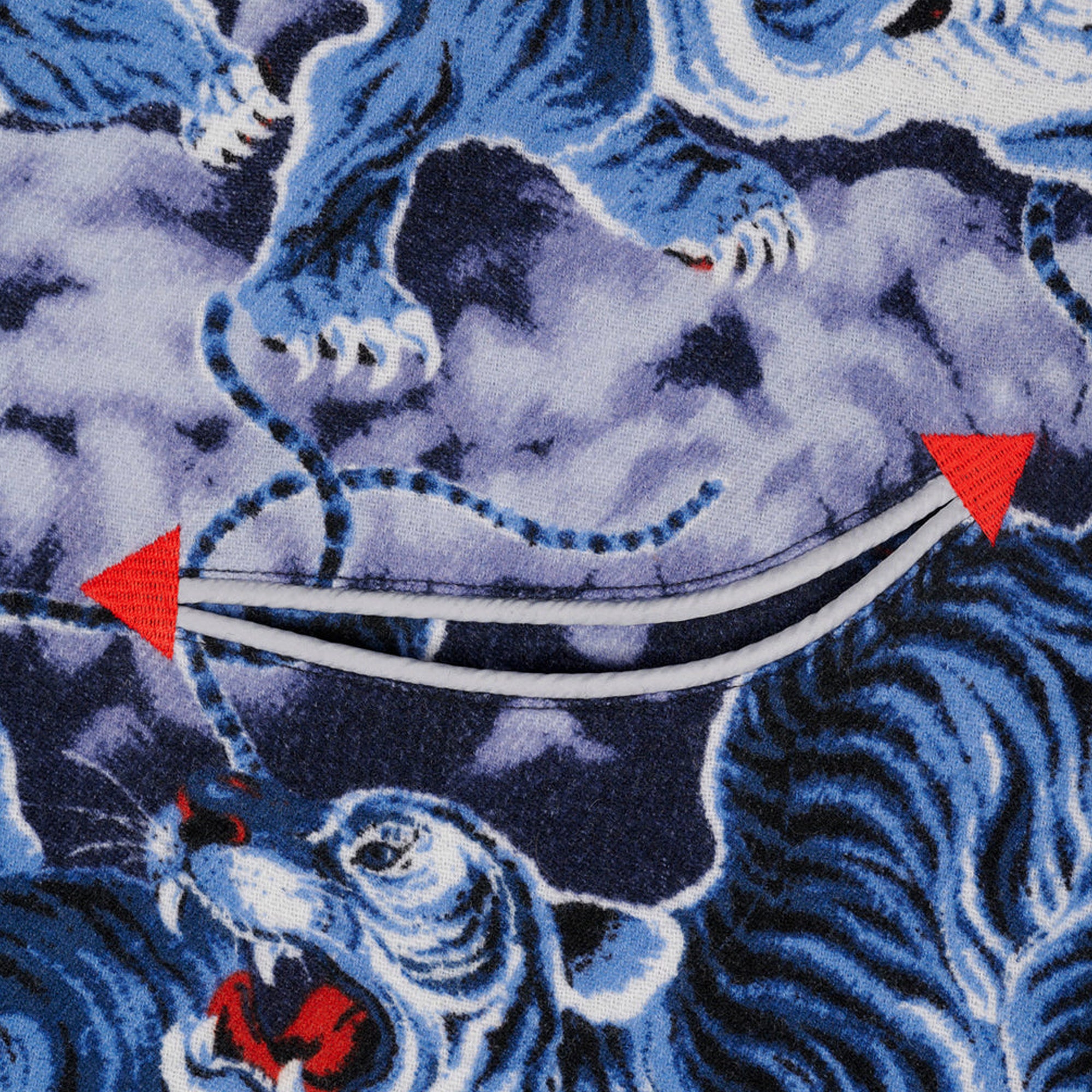 Brain Dead - Men's Big Cat Short Sleeve Western Shirt - (Navy) view 3, Click to Zoom in