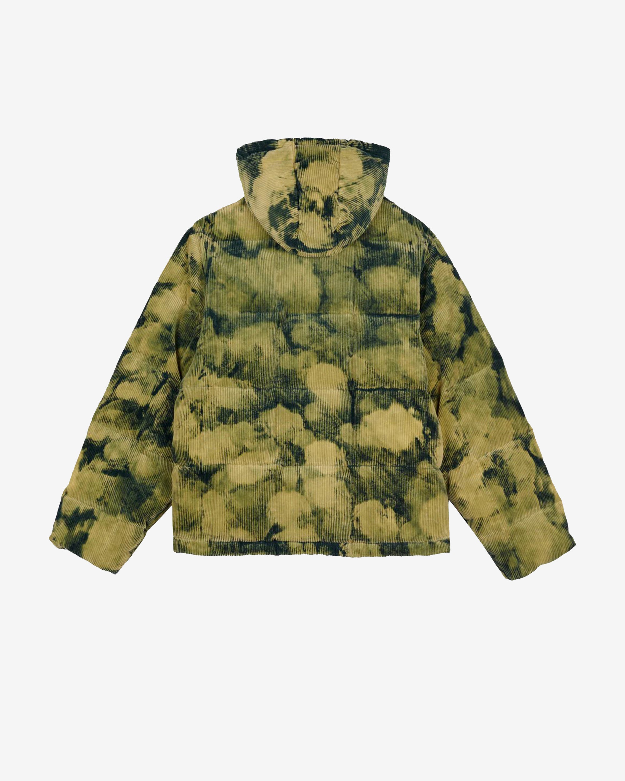 Brain Dead - Men's Bleach Dyed Dimension Puffer Jacket - (Olive) view 2, Click to Zoom in