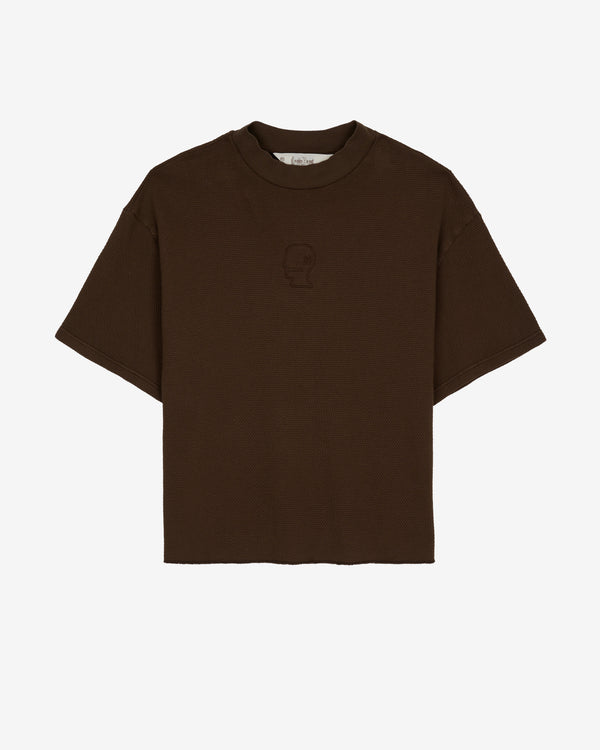 Brain Dead - Men's Boxy Thermal Mock Neck T-Shirt - (Brown)