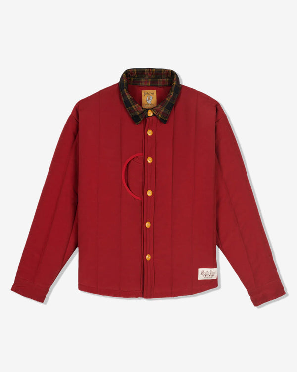 Brain Dead - Men's Puffer Button Up Shirt Jacket - (Red)