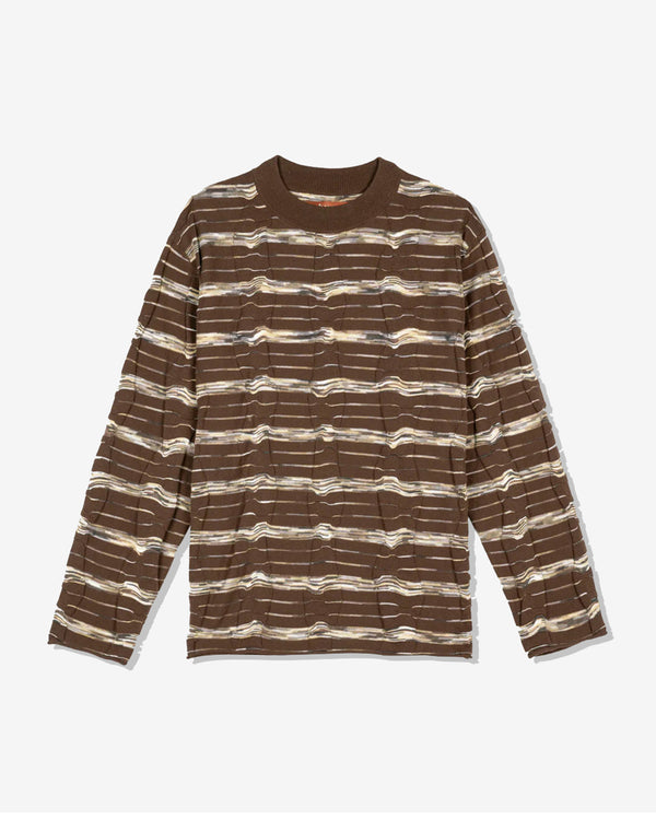 Brain Dead - Men's Space Dye Long Sleeve Mock Neck Sweater - (Brown/Multi)