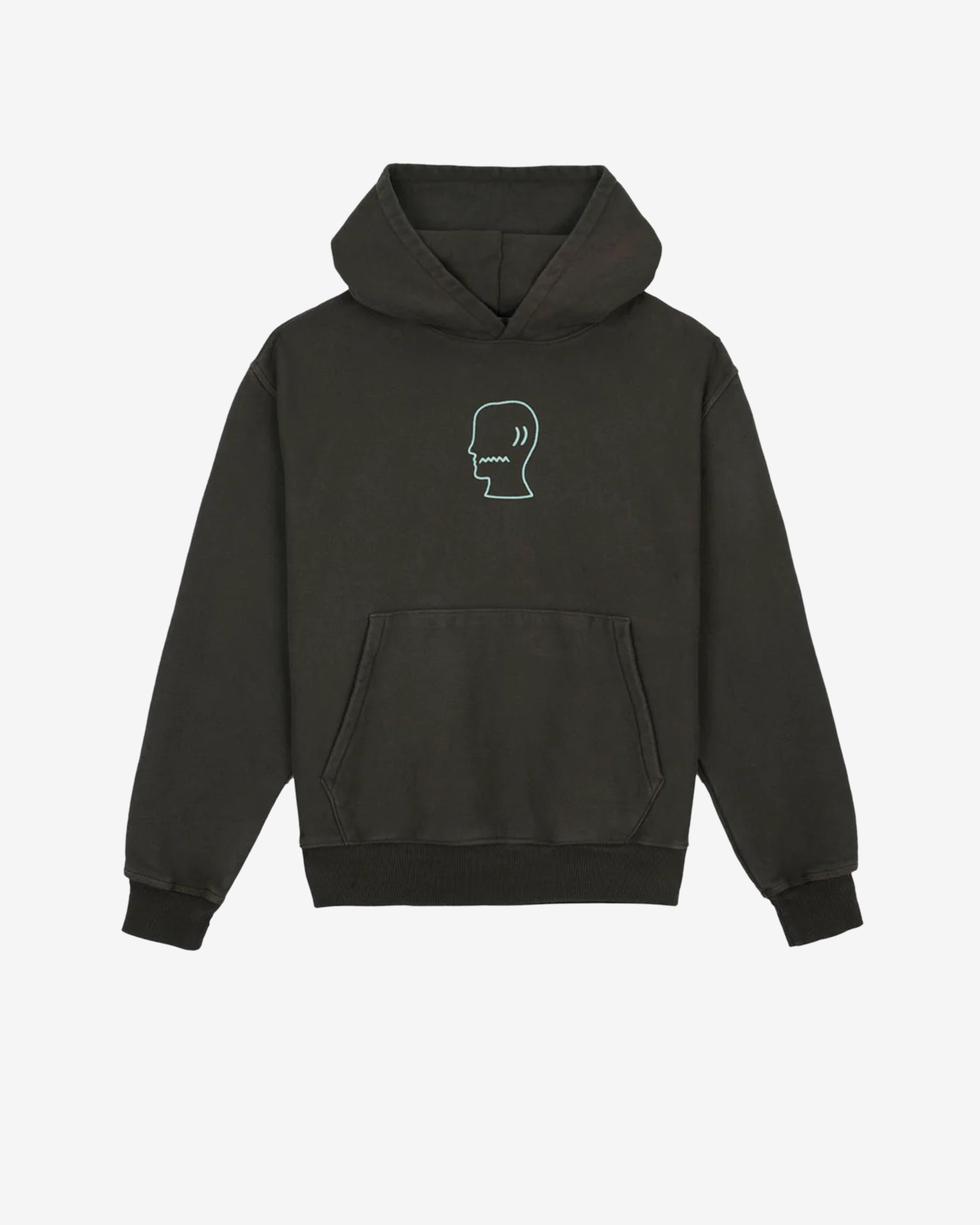 Brain Dead - Men's 3D Embroidered Logohead Garment Dyed Hoodie - (Brown) view 1, Click to Zoom in