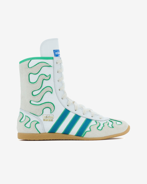 Brain Dead - Men's Adidas Japan Hi Sneakers - (White/Blue)